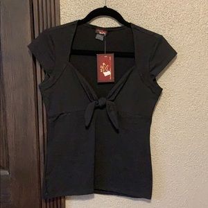 Black pin up style top